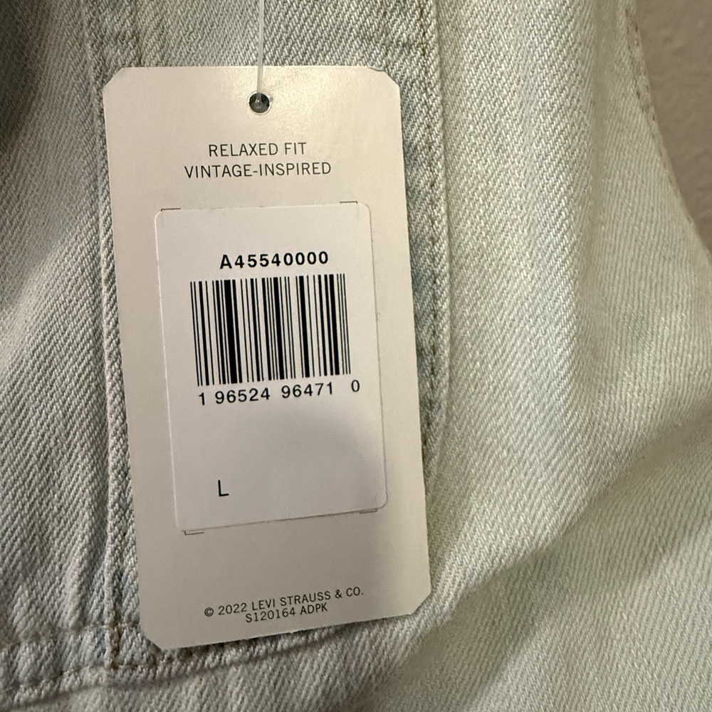 Levi Strauss Signature NWT Light Denim Shortalls Overalls Large - Picture 4 of 4